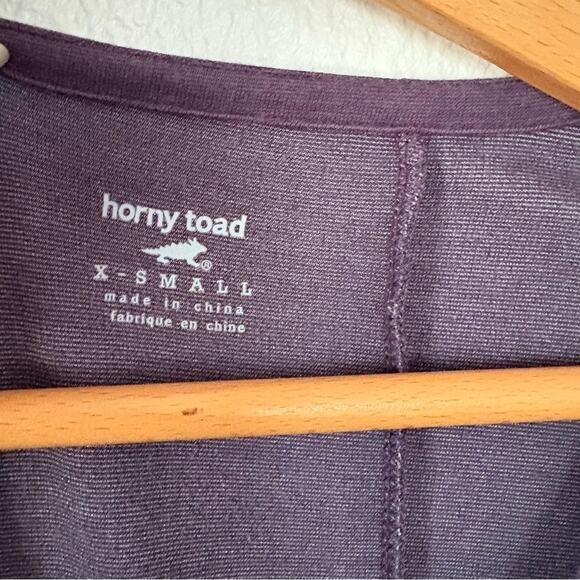 Horny Toad Rosalinda plum purple 3/4 length sleeve v neck tencel mini dress XS - Picture 6 of 8